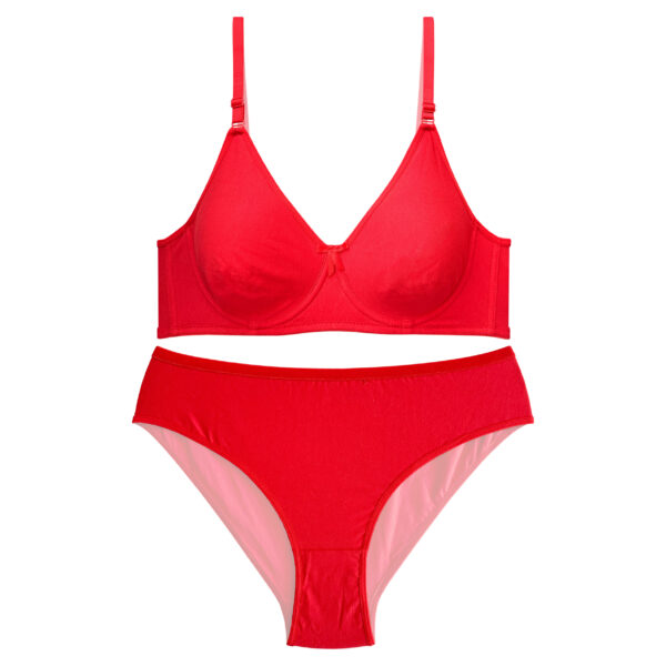 ست شورت و سوتین نخی پرسی فنردار نوشه پوش کد 22010