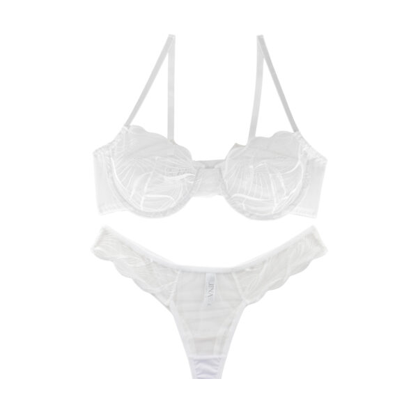 ست شورت و سوتین توری فنردار ژینا گلدوزی کد 2010